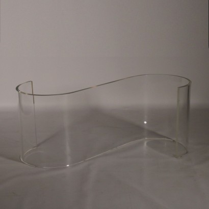 Coffee Table Glass Plexiglas Vintage Italy 1970s