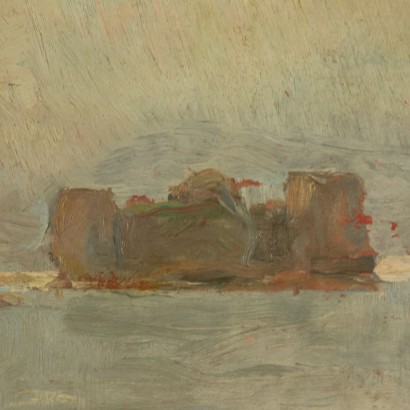 Marine Glimpse Painting by Gino Moro 20th Century