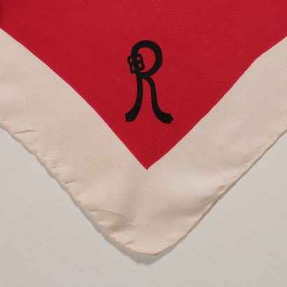 Foulard Vintage rosso e bianco Roberta di Camerino-particolare
