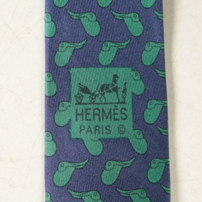Cravatta Vintage con Elefantini Hermès-particolare