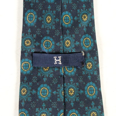 Cravatta Vintage blu Hermès-particolare