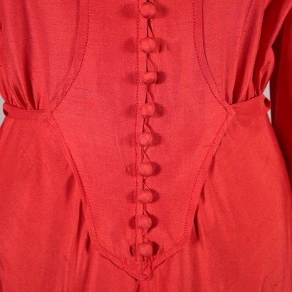 Vintage Red Dress Italy 1970s