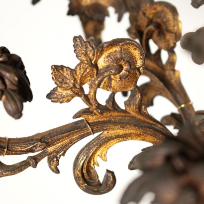 Paire de Candèlabres à six Flammes Bronze doré Italie Fin '800