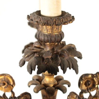Paar Kerzenhalter Vergoldete Bronze Italien 19. Jahrhundert