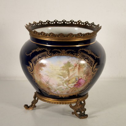 Sèvres Cachepot Vase Porzellan Frankreich 19. Jahrhundert