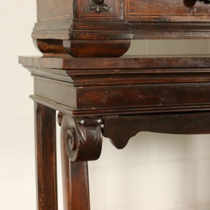 Bookcase on Console Table Walnut Italy 18th-20th Century