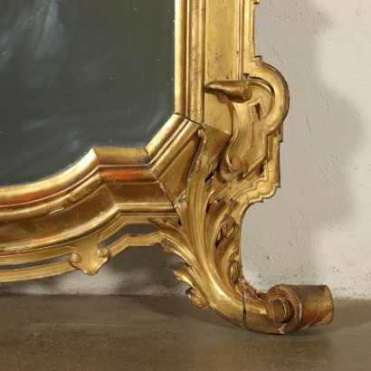 Vergoldeter Geschnitzter Spiegel Italien 19. Jahrhundert