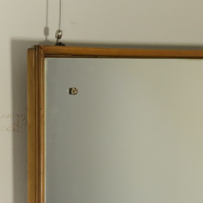 Mirror with Ornaments Beech Frame Vintage Italy 1950s
