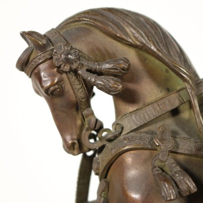 Bronzeskulptur eines Ritters zu Pferd Italien 19. Jahrhundert