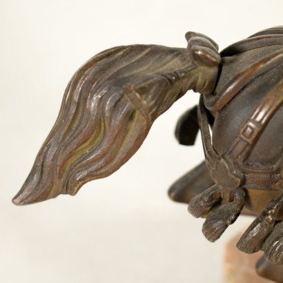 Bronzeskulptur eines Ritters zu Pferd Italien 19. Jahrhundert
