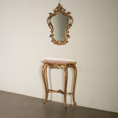 Kleiner Konsolentisch mit Spiegel Italien 20. Jahrhundert
