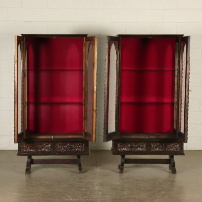 Pair of Display Cabinets Glass Italy 20th Century