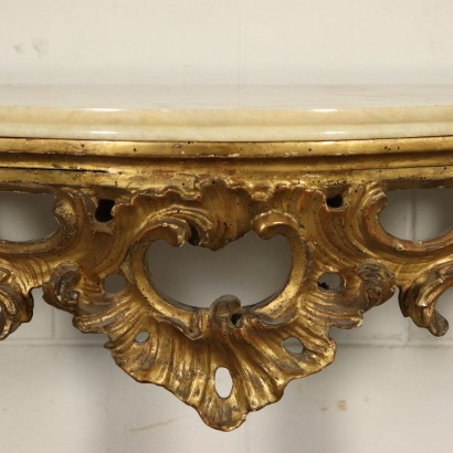Elegante Vergoldete Konsole Alabaster Italien 18. Jahrhundert