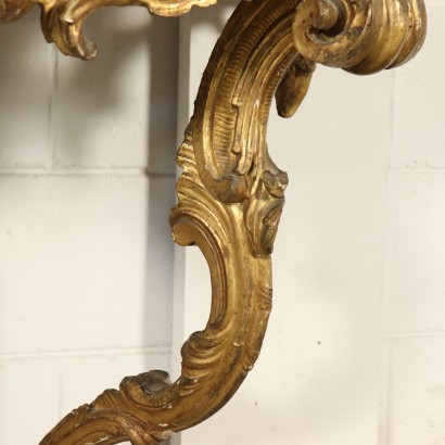 Console Table Gilded Wood Alabaster Italy 18th Century