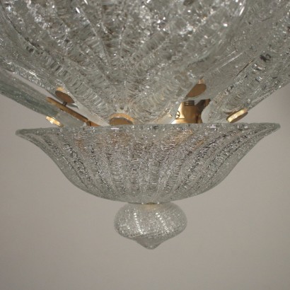 Chandelier for Barovier & Toso Murano Glass Vintage Italy 1960s
