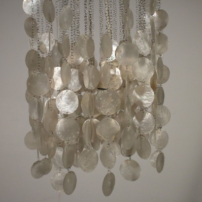 Chandelier Mother-of-pearl Pendants Vintage Italy 1960s
