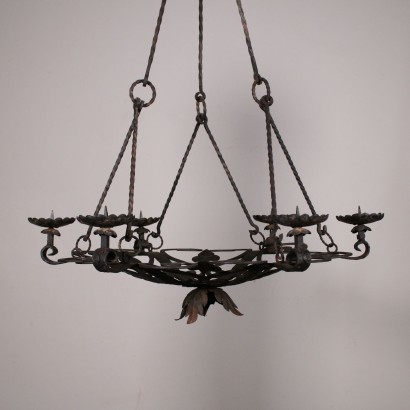 Candle Holder Chandelier Iron Italy 20th Century