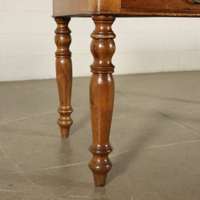 Table with Turned Legs Solid Walnut Italy 19th Century