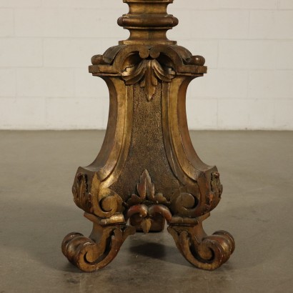 Floor Standing Candle Holders Gilded Wood Italy 20th Century