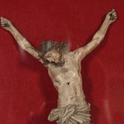 Lacquered Wooden Crucifix Italy 19th Century