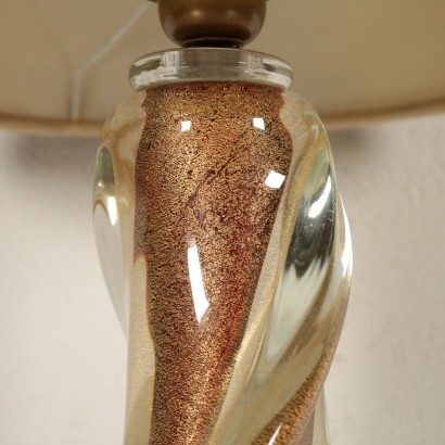 Table Lamp Torchon Glass Vintage Murano Italy 20th Century