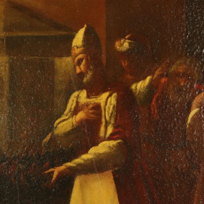 Das Kaiser Theodosius und Hl. Ambrosius Ölgemälde 17. Jahrhundert