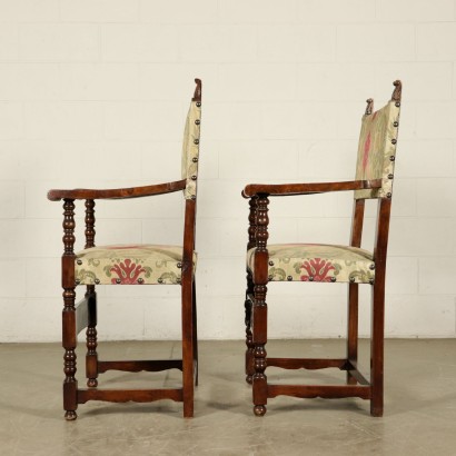 Pair of Highchairs Walnut Italy 18th and 20th Century
