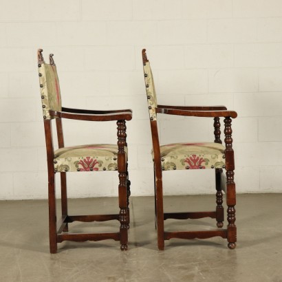 Pair of Highchairs Walnut Italy 18th and 20th Century