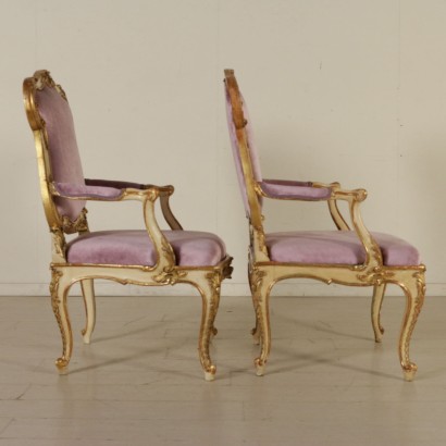 Paar Sessel aus Nussbaumholz Mitte des 19. Jahrhundert