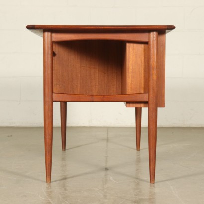 Desk with Drawers Teak Vintage Italy 1960s