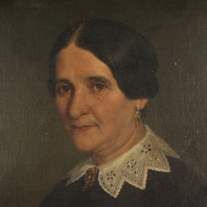 Female Portrait Oil Painting on Canvas 19th Century
