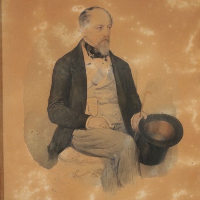 Portrait of a Gentleman by Antonio Bignoli Mixed Technique 1800s