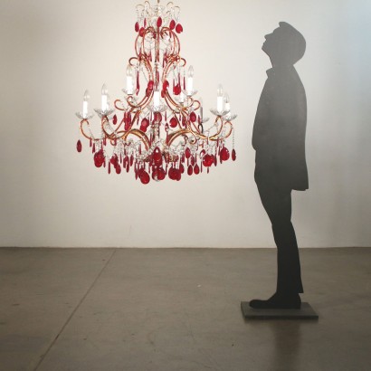 Chandelier Colored Glass Pendants Italy 20th Century