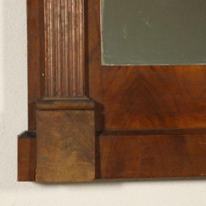 Miroir de Chéminée Restauration Ronce d'Acajou Italie '800