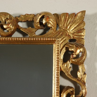 Carved Perforated Frame with Mirror Italy 20th Century