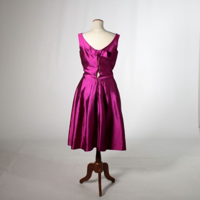 Vintage Pink Cyclamen Cocktail Dress 1950s