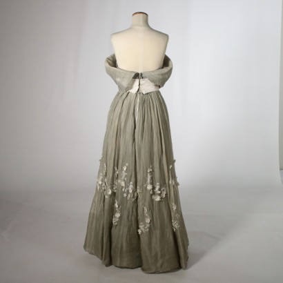 Vintage Evening Dress with Embroidery Made in Italy 1950s
