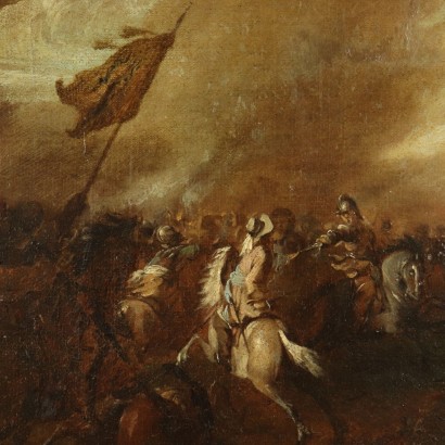 War Scene Oil Painting on Canvas 17th Century