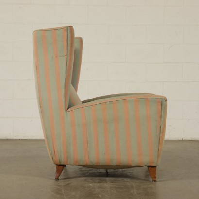 Armchair Fabric Upholstery Springs Vintage Italy 1950s
