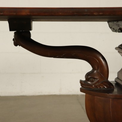 Mahogany Table with Single Leg Italy Mid 1800s