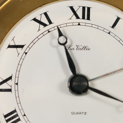 Table Clock La Vallèe Brass 20th Century