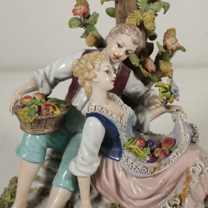 Figurenpaar aus Capodimonte Keramik Italien 20. Jahrhundert