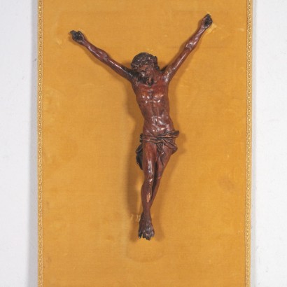Geschnitztes lackiertes Kruzifix Italien 18. Jahrhundert