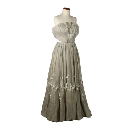 Vintage Evening Dress with Embroidery Made in Italy 1950s