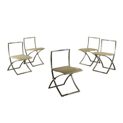 Set of Folding Chairs by Marcello Cuneo Vintage Italy 1970s