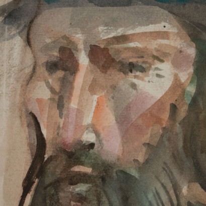 Porträt von Trento Longaretti Kopf eines alten Mannes 20. Jahrhundert