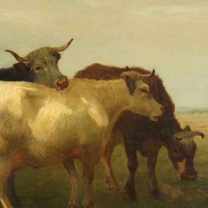Paesaggio con mucche al pascolo