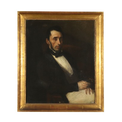 Portrait of a Man Painting Mid 19th Century