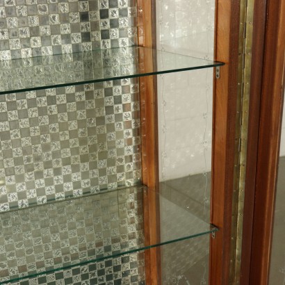 Glass Cabinet Burl Rosewood Veneer Vintage Italy 1940s