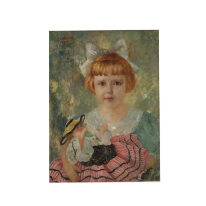 Portrait by Giuseppe Bettinelli Girl with Doll 1937
